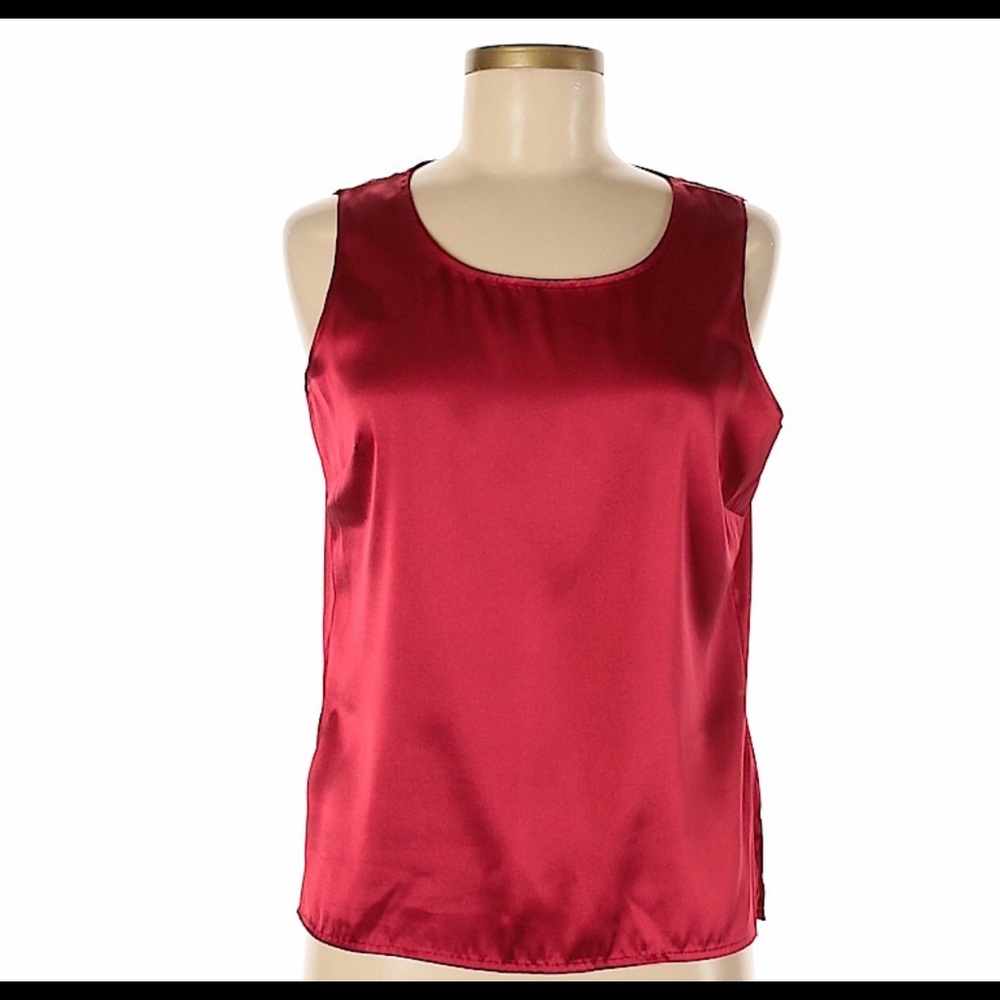 Notations Red Sleeveless Shell Blouse Women’s Petite Medium MP Lightweight Top